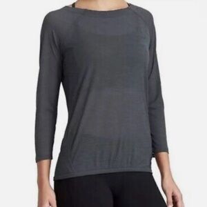 Athleta Gray/Blue Sheer Clarity Crossover Top, Sz M